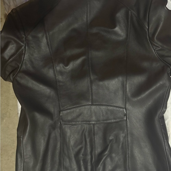 COVINGTON BROWN LEATHER JACKET SIZE M/M 10-12 - Picture 2 of 5
